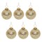 Melrose Hammered Glass Christmas Ball Ornaments - 4" (101.6mm) - Gold - 6ct